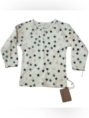 Babysoy White Infant Top with Star Print